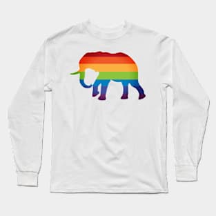 LGBT Lesbian Gay Flag Pride Elephan Long Sleeve T-Shirt